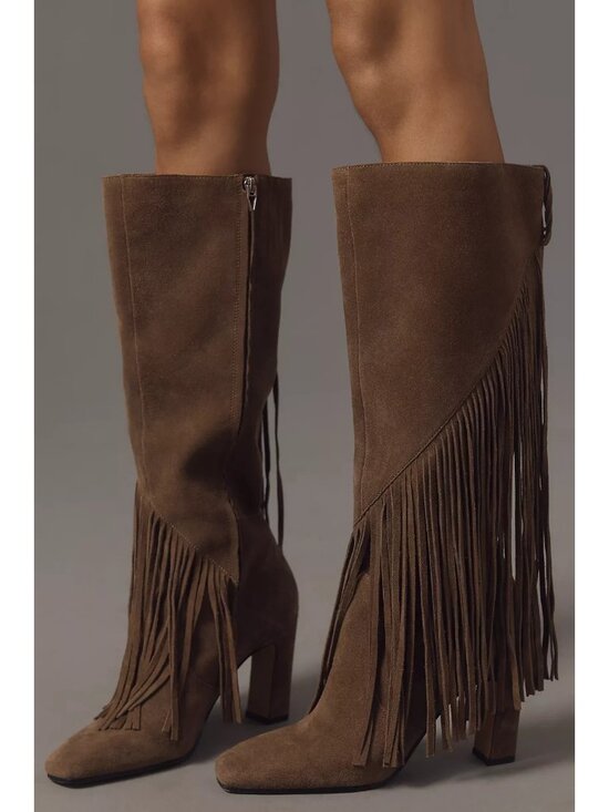 Dolce Vita Shoes - Dolce Vita Giano Suede Fringe Boots 10 Olive